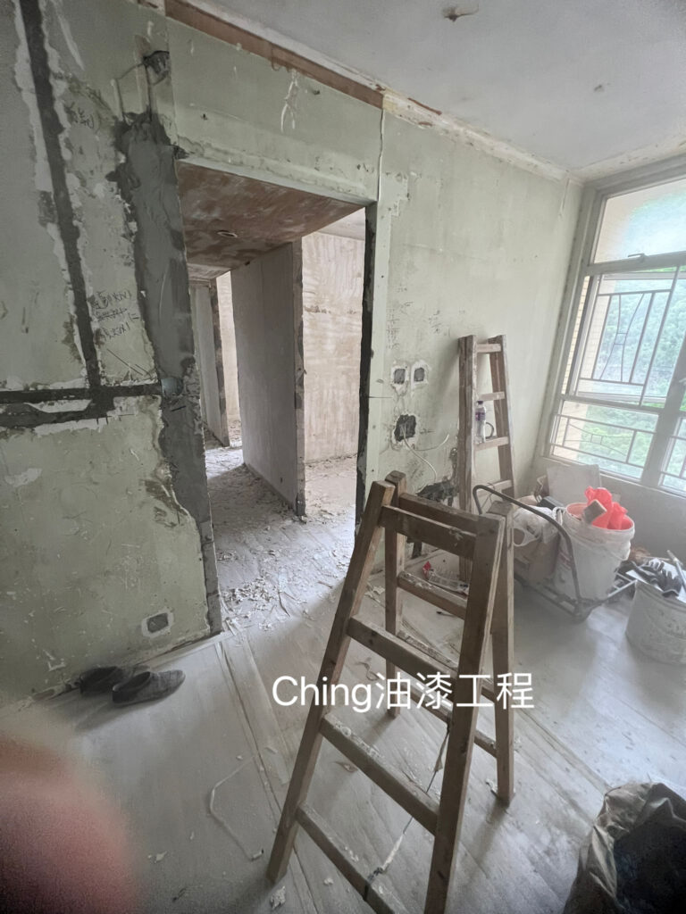將軍澳三房油漆工程-剷底批灰細節照