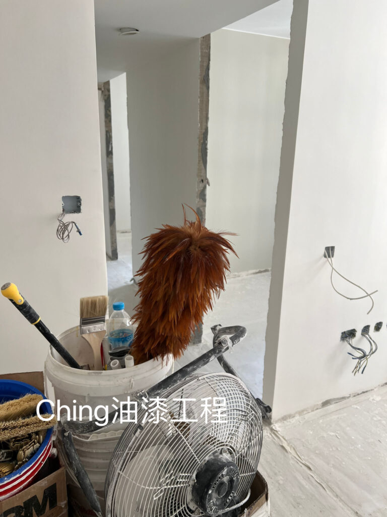 將軍澳三房油漆工程-剷底批灰細節照