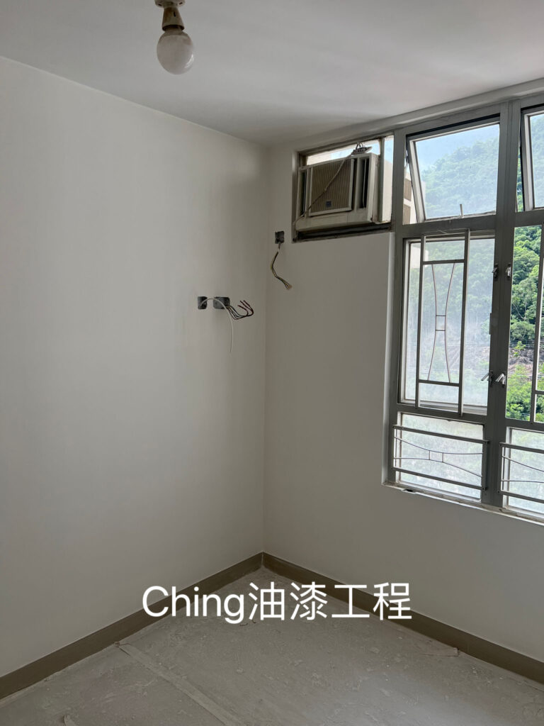 將軍澳三房油漆工程-剷底批灰細節照