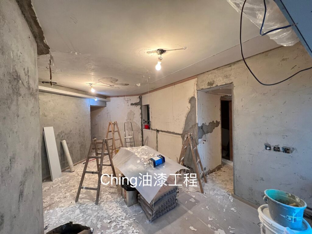 油漆工程-680呎海景房剷底批灰油油