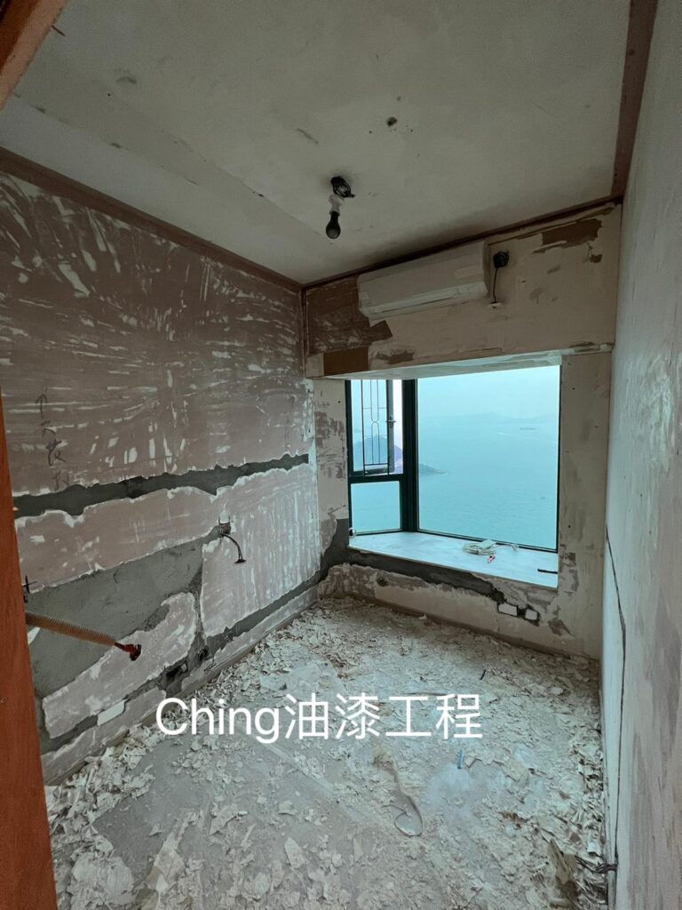 油漆工程-680呎海景房剷底批灰油油