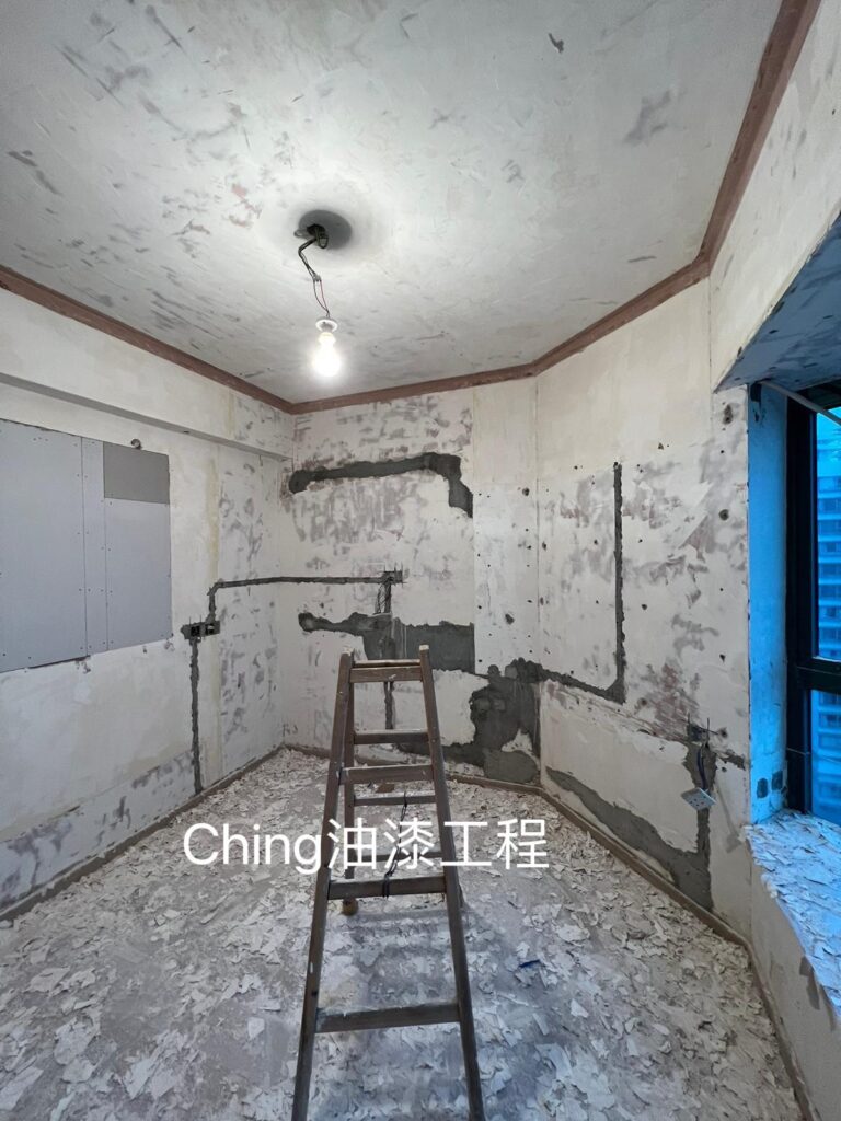 油漆工程-680呎海景房剷底批灰油油