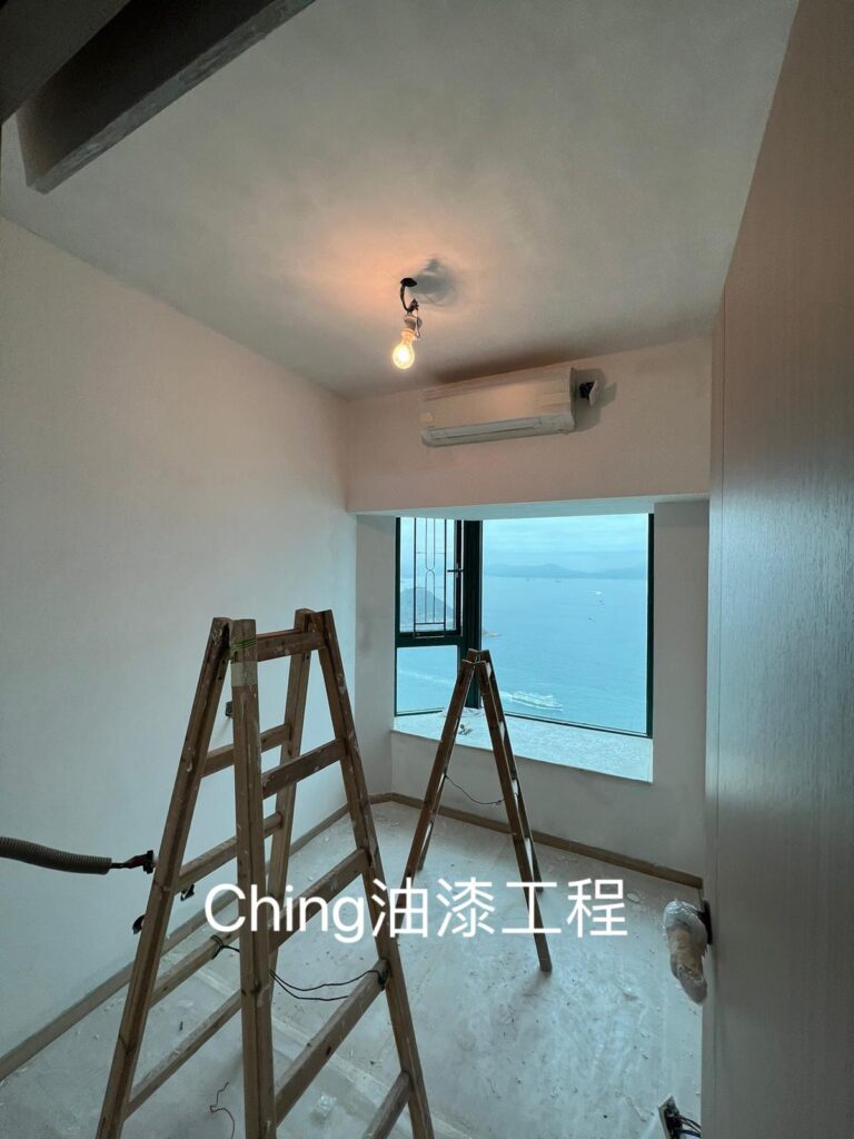 油漆工程-680呎海景房剷底批灰油油