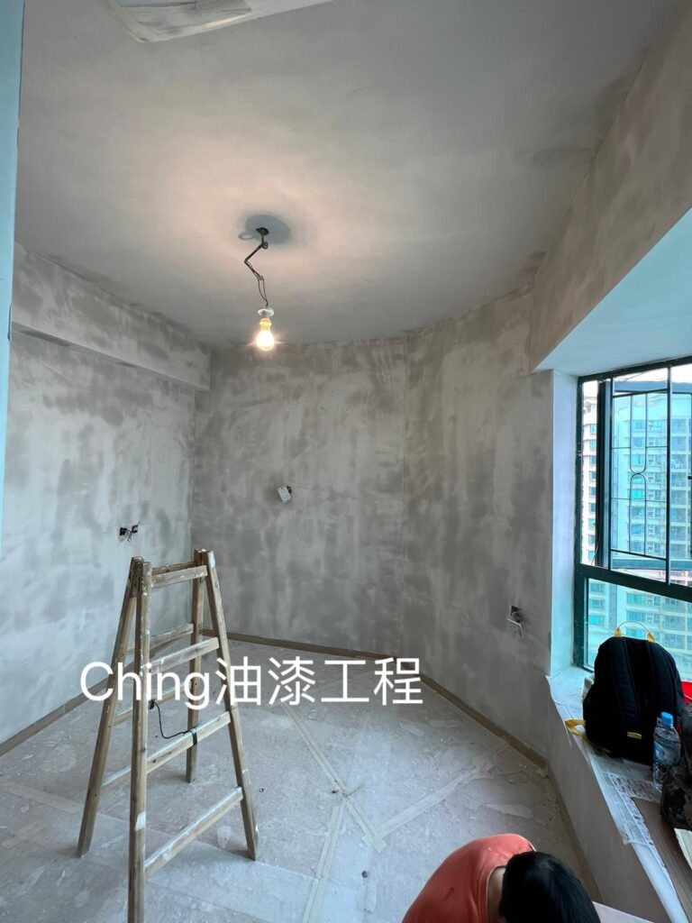 油漆工程-680呎海景房剷底批灰油油
