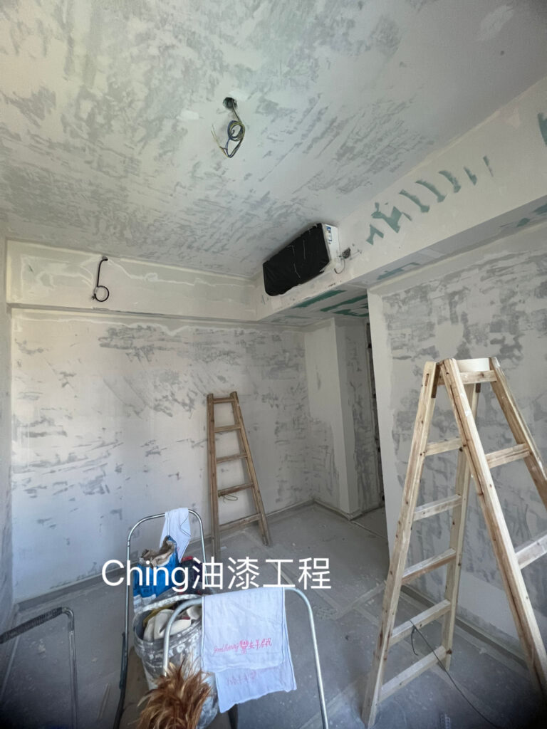 沙田油漆工程-立邦批牆灰施工細節